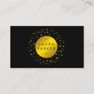 Cartão De Visita Faux Dourado Circle Confetti Elegante Chic Designe