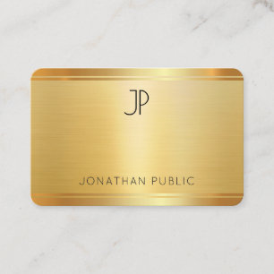 Cartão De Visita Faux Dourado Premium Silk Personalizado Terminado