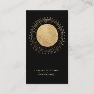Cartão De Visita Faux Gold Foil Sun Black JewellDesigner