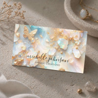 Faux Holographic Opal Moonstone Dourada Butterfly