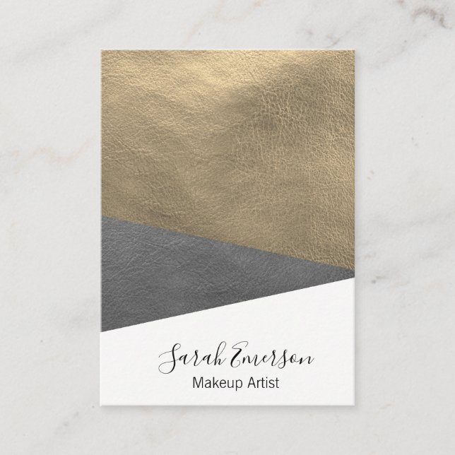 Cartão De Visita Faux Leather Impressão (Frente)