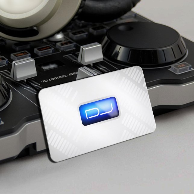 Cartão De Visita Faux metálico do DJ futurista moderno (Criador carregado)