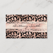 Faux Rosa Gold Foil Leopard Blush Pincel