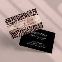 Faux Rosa Gold Foil Leopard Blush Pincel