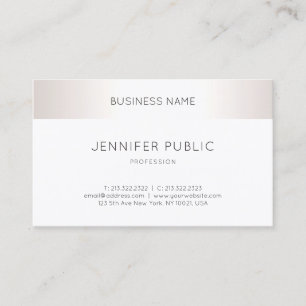 Cartão De Visita Faux Silver Elegant Clean Modern Professional