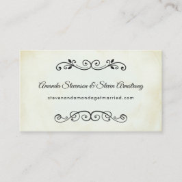 Cartão De Visita Faux Vintage Bergaminho Elegante Casamento Website