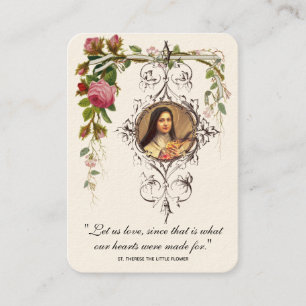 Cartão De Visita Favor de casamento católico St. Therese Lembrança 