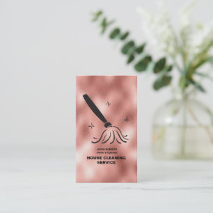 Cartão De Visita Faxineira Domiciliar Serviço de Limpeza Rose Gold