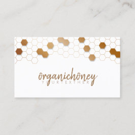 Cartão De Visita Fazenda de abelhas Apiary Dourada Simples