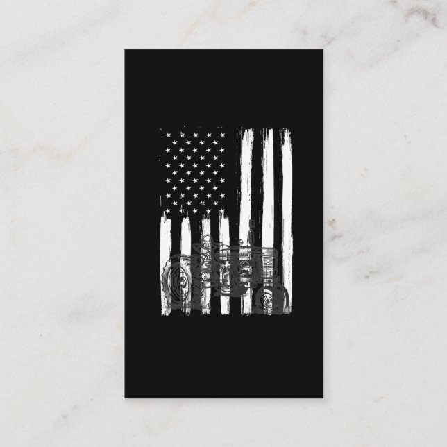 Cartão De Visita Fazenda de Bandeira Americana Trator Patriótico (Frente)