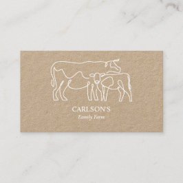 Cartão De Visita Fazenda de Bovinos da Família Branca Moderna