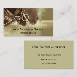Cartão De Visita Fazenda de Equídeos Vermelhos Marrons Ocidentais