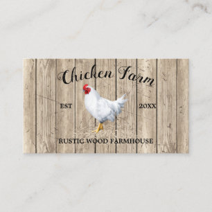 Cartão De Visita Fazenda de Frango Madeira Rústica