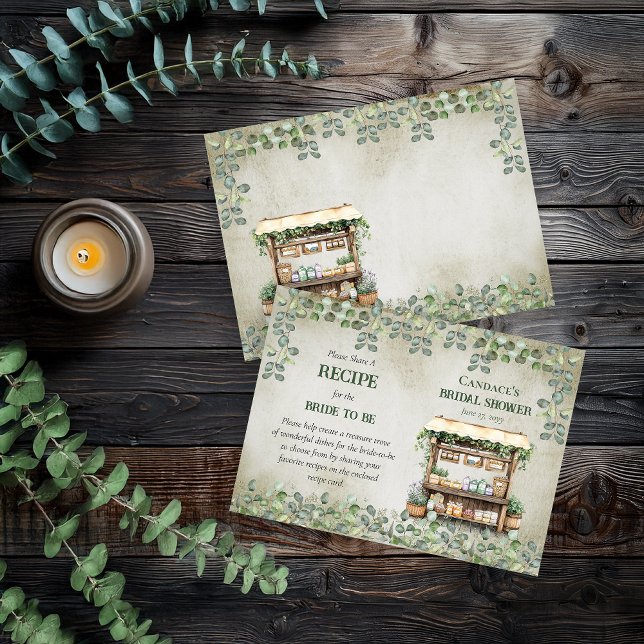 Cartão De Visita Fazenda de mercado do fazendeiro - Solicitação de  (Fresh Off the Market Bridal Shower | Housewarming Call for Recipes Insert Card 3" x 2.5")