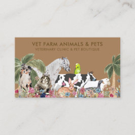 Cartão De Visita Fazenda de palmeira castanha de pássaro de pássaro