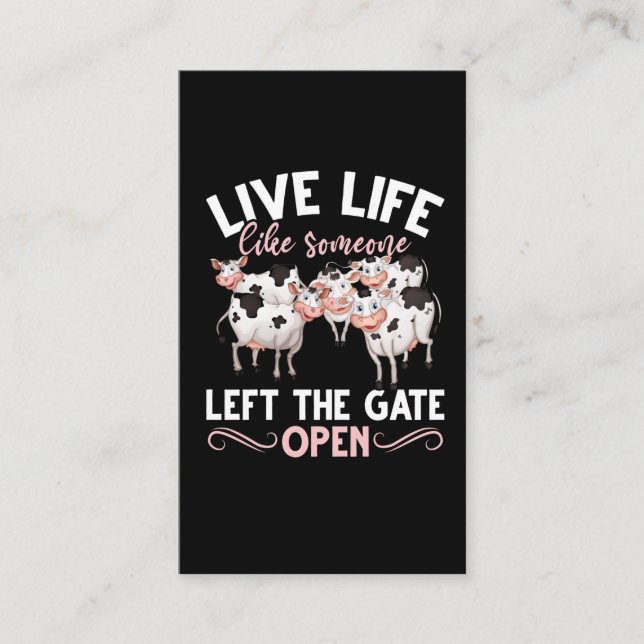 Cartão De Visita Fazenda-Vaca, Piada de Criação de Humor Animal (Frente)