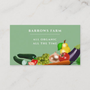 Cartão De Visita Fazendas Orgânicas Veggies Recolhidos