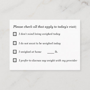 Cartão De Visita Fazer de decisão compartilhado para pesos