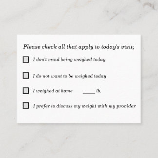 Cartão De Visita Fazer de decisão compartilhado para pesos