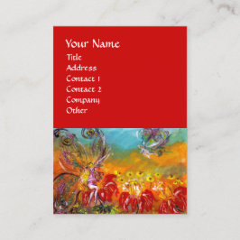 Cartão De Visita FÉ DAS FLORES VERMELHAS Fantasia Floral