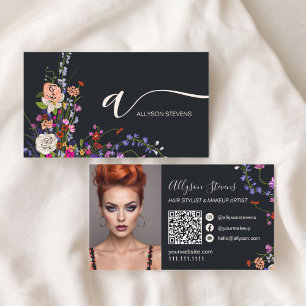 Cartão De Visita Feijões-chic makeup foto inicial qr code