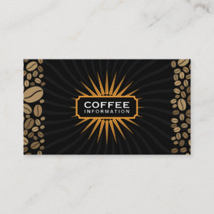 Cartão De Visita Feijões de café com Elemento Ornamental Brilhant