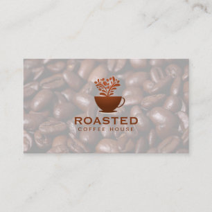Cartão De Visita Feijões de café com Pote de café  Barista