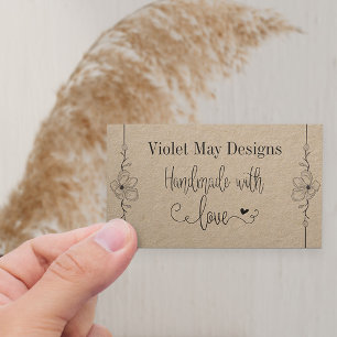 Cartão De Visita Feitas à mão com o Amor Feminine Kraft