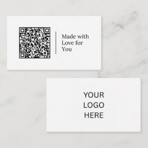 Cartão De Visita Feito Com Amor para Você Logotipo de Código QR P