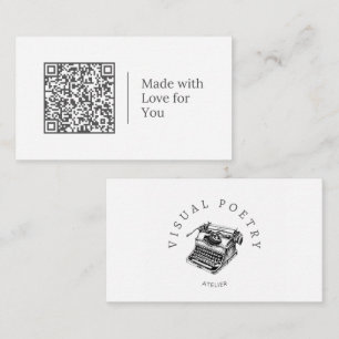Cartão De Visita Feito Com Amor para Você Logotipo de Código QR P