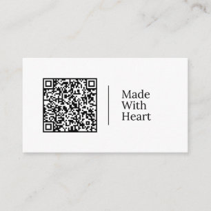 Cartão De Visita Feito Com Coração Código QR e Logotipo Personali
