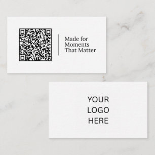 Cartão De Visita Feito para Momentos que Importam QR Personalizáv
