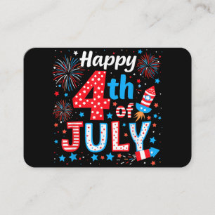 Cartão De Visita Feliz 4 de julho Bandeira Americana Patriótica EUA