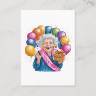 Cartão De Visita Feliz Aniversário Nana Divertida