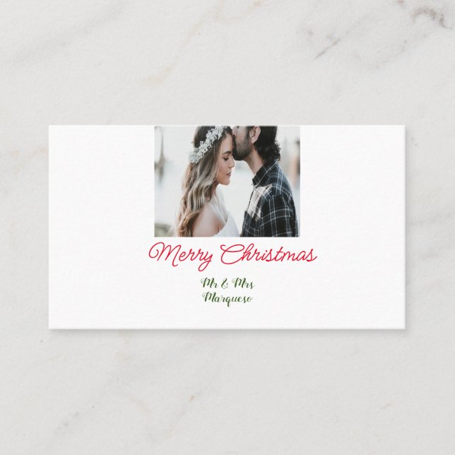 Cartão De Visita Feliz casal de Natal - adicione nome feliz holida (Frente)