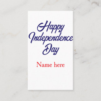Cartão De Visita feliz dia da independência vermelho azul nome amer