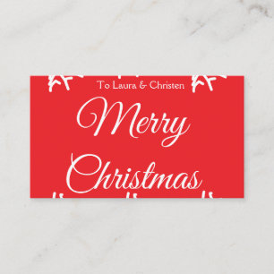 Cartão De Visita Feliz Natal adicionar nome texto presente personal