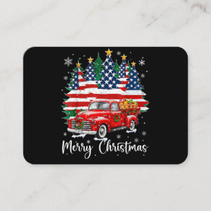 Cartão De Visita Feliz Natal Caminhão Vermelho Antigo Bandeira dos