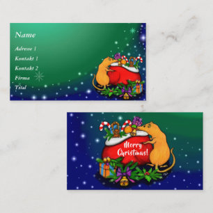 Cartão De Visita Feliz Natal com Rat Prince