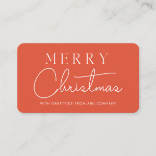 Cartão De Visita Feliz Natal Corporativo Obrigado Vintage Red