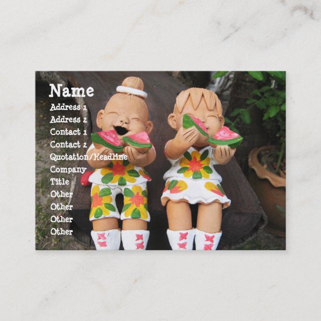 Cartão De Visita Felizes Amigos da Melancia (Frente)