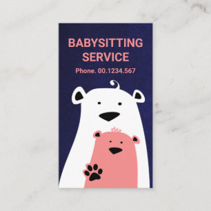Cartão De Visita Felpudo Mãe Babysitting Urso Cujo Urso Justo É B