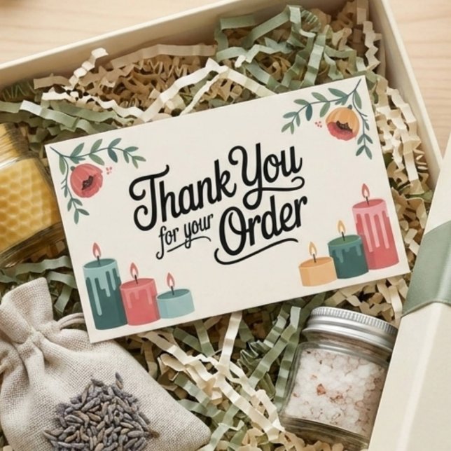 Cartão De Visita Feminine Elegant Small Business Thank You (Criador carregado)