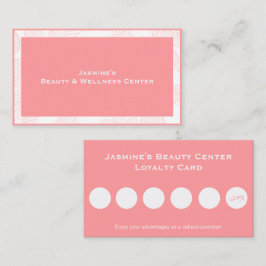 Cartão De Visita Feminine Rose Pink Beauty Center Loyalty Card