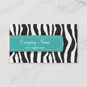 Cartão de visita feminino do impressão da zebra