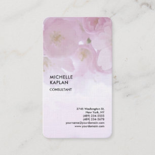 Cartão De Visita Feminino exclusivo do profissional floral de linho