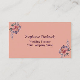 Cartão de Visita Feminino Floral Roxo Rosa