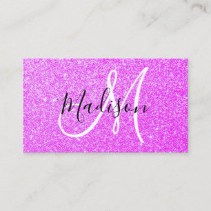Cartão De Visita Feminino & Glam Lilás Roxo Brilho Brilhe Monograma