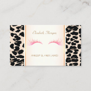 Cartão De Visita Feminino Moderno Elegante, Estampa de Leopardo, Cí