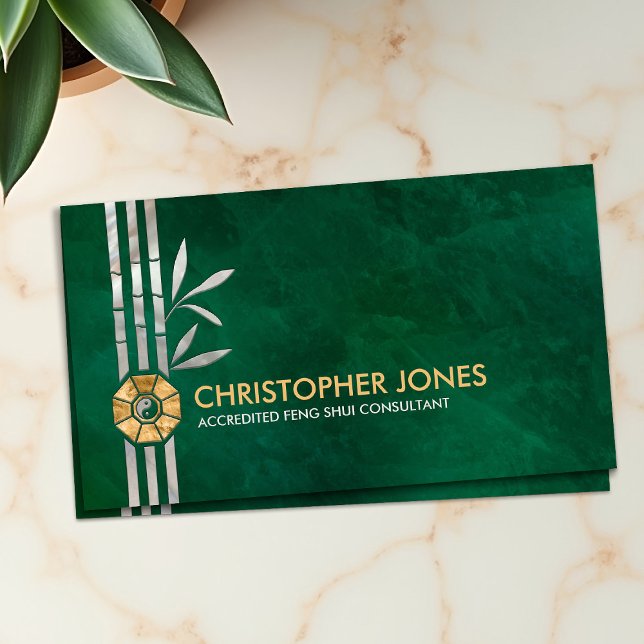 Cartão De Visita Feng Shui Bagua / Pakua e Lucky Bamboo (Criador carregado)